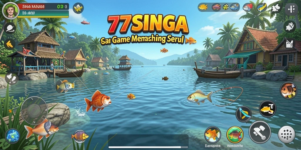 Screenshot gameplay 77SINGA yang menunjukkan pengalaman memancing yang seru.