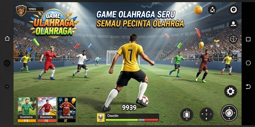 Tampilan gameplay seru saat bertanding dalam olahraga.