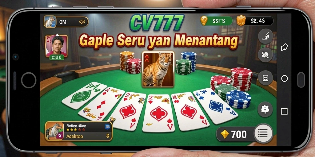 Tampilan gameplay Gaple yang seru dan interaktif di CV777.