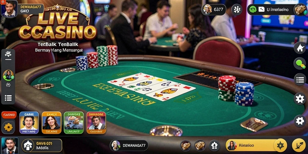 Tampilan gameplay seru dan interaktif di DEWANAGA77 Live Casino.