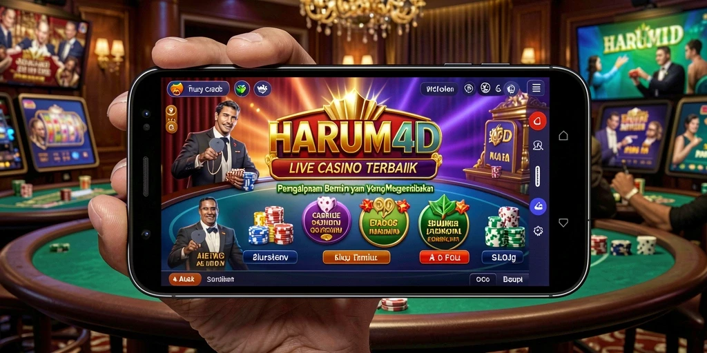 Tampilan gameplay seru di HARUM4D dengan dealer langsung.