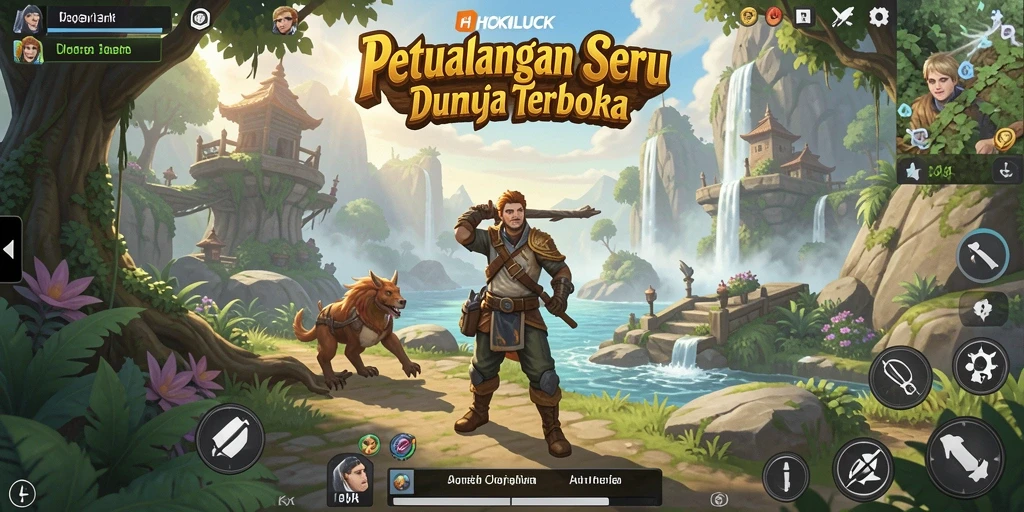 Gameplay HOKILUCK yang mengesankan dalam dunia terbuka yang luas.