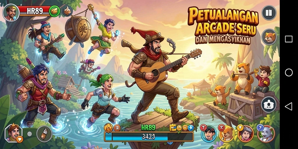 Tampilan gameplay HR89 dengan grafis menarik dan kontrol yang responsif.
