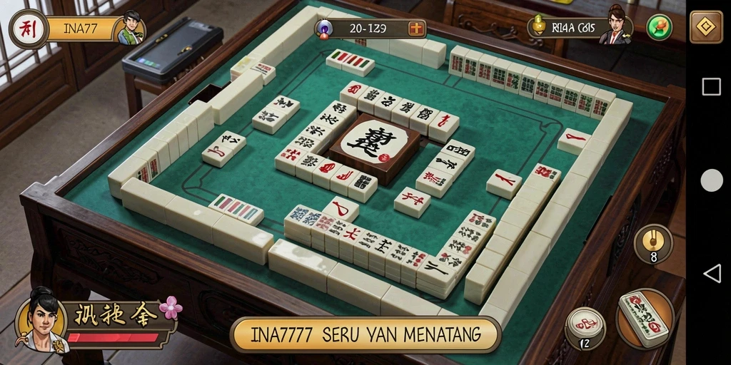 Tampilan gameplay menarik dari INA777 yang menunjukkan keindahan Mahjong.