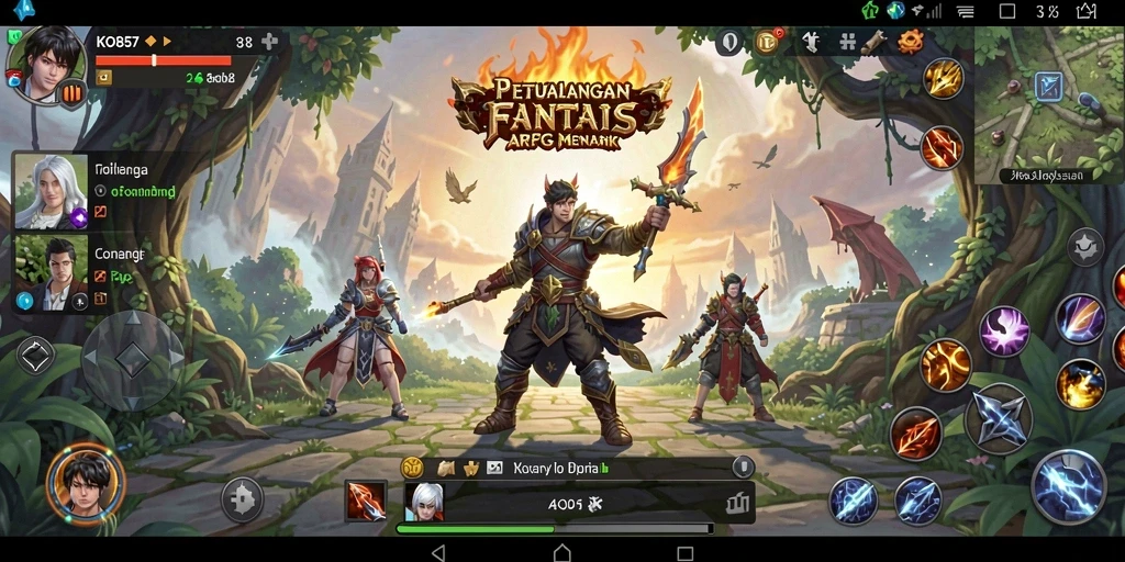 Tampilan gameplay dinamis KO857 dalam dunia ARPG.