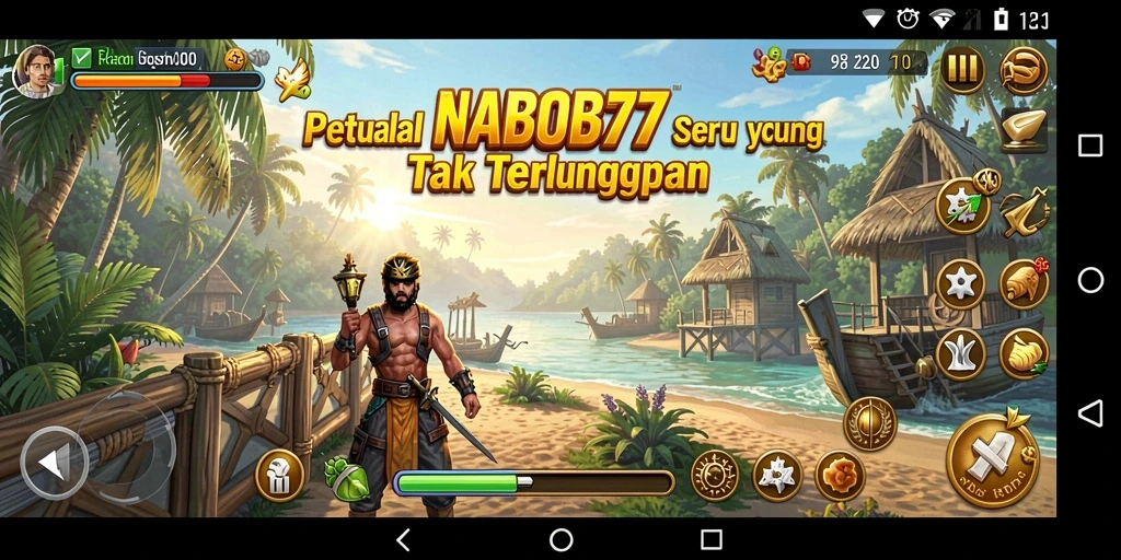 Tangkapan layar yang menampilkan aksi seru dalam NABOB77.