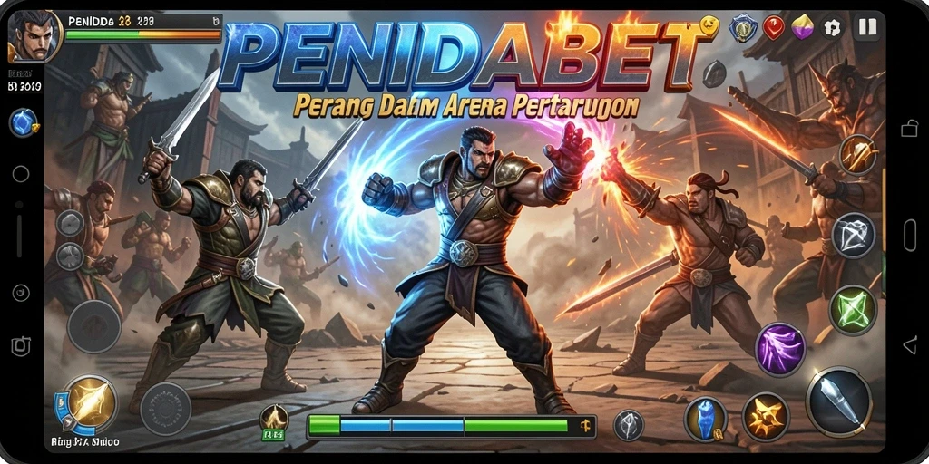 Tampilan gameplay PENIDABET yang menunjukkan aksi pertarungan sengit.