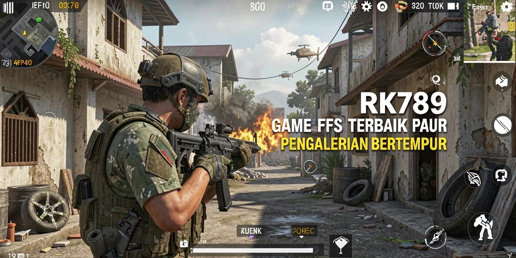 Screenshot gameplay RR789 menunjukkan aksi seru dalam pertempuran FPS.