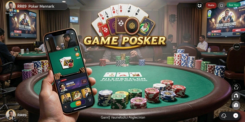 Screenshot gameplay RR89 yang menampilkan aksi Poker yang mendebarkan.
