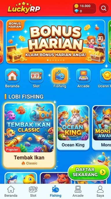 Tangkapan layar aplikasi luckyrp dengan desain yang menarik.